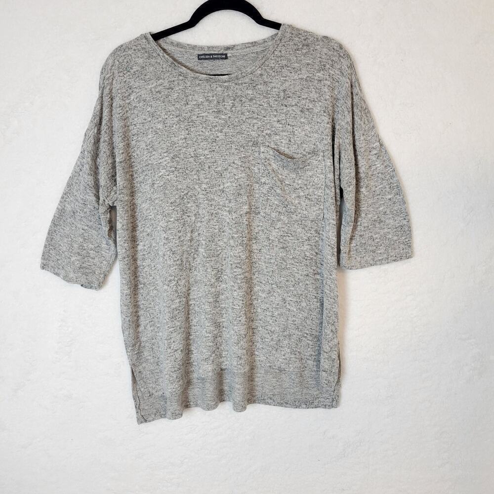 417 Chelsea & Theodore Womens Sz L Oversized Sweater Minimalist Lagenlook Gray